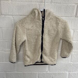 Gymboree Sherpa Teddy Bear Ears Cream Zip Up Jacket sz 4